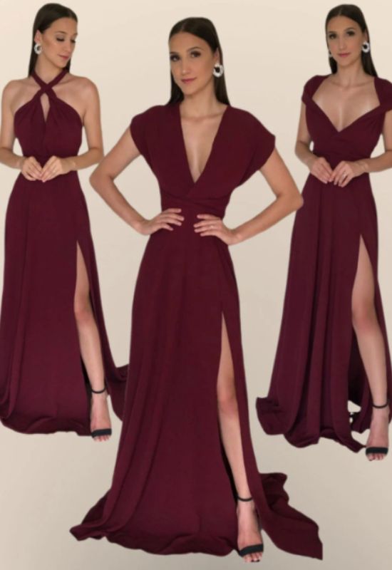 Imagem Vestido Marsala Madrinha Longo Mil Formas