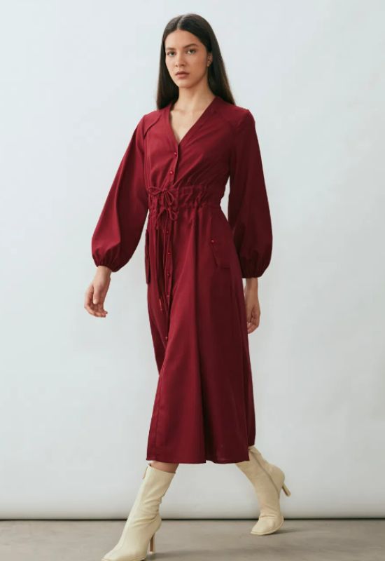 Imagem Vestido Marsala Midi Cambraia 