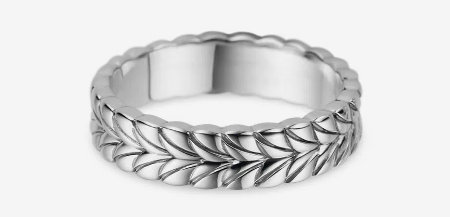 Imagem Anel feminino de prata Vivara Life folhas