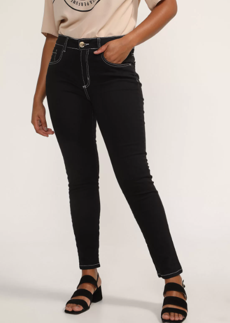 Imagem Calças jeans feminina preta Lança Perfume