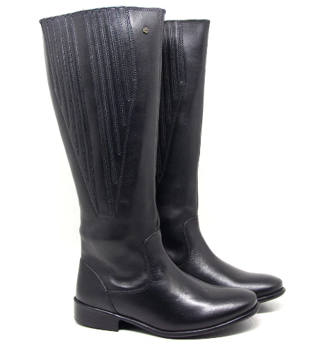 Botas Femininas: Modelo Cano Longo Em Couro Imagem Bota Feminina Cano Longo Em Couro