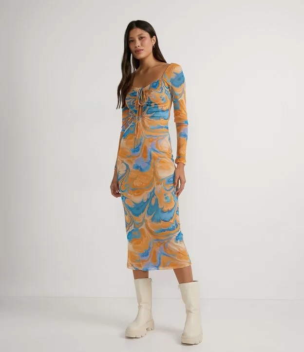 Imagem Vestido Estampado Midi Arte