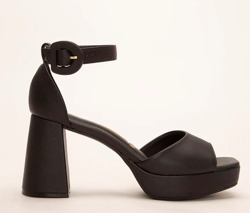 Imagem Sandália Alta Salto Grosso Preta