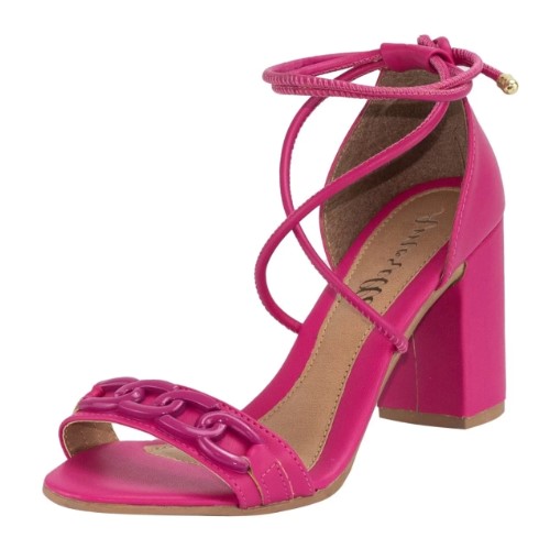 Imagem Sandália com Amarração de Salto Grosso Rosa