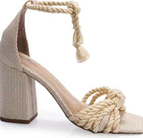 Imagem Sandália Com Amarração de Salto Grosso Bloco B26