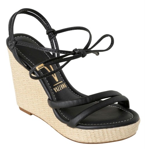 Imagem Sandália Alta Anabela Preto em Sintético