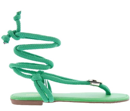Imagem Sandália Com Amarração Rasteira Verde