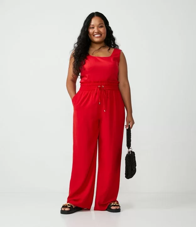 Imagem Calça pantalona plus size vermelha