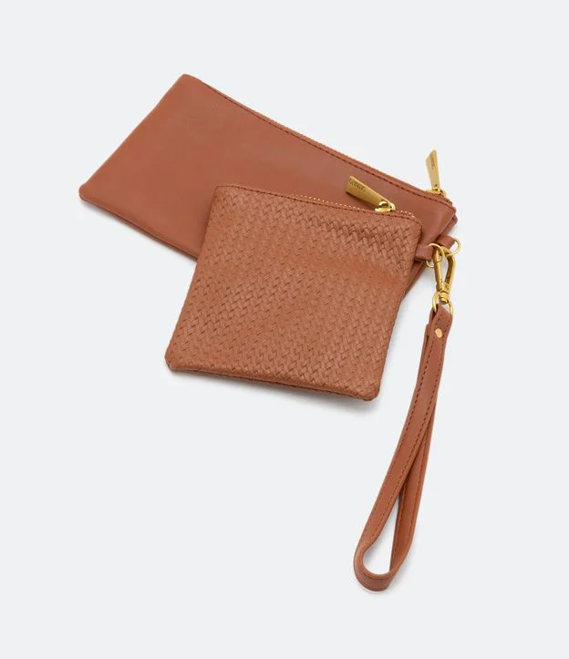 Imagem Carteira feminina grande clutch com alça de mão bege