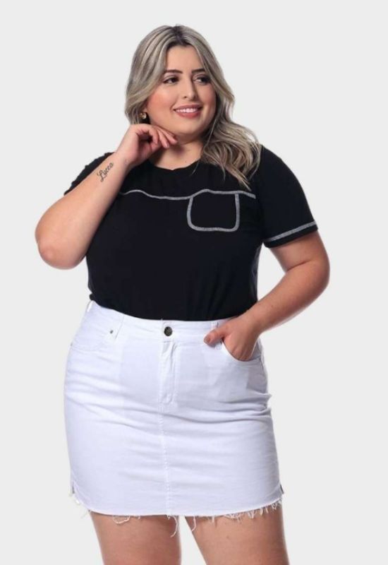 Imagem Saia Branca Jeans Allmaria Plus Size