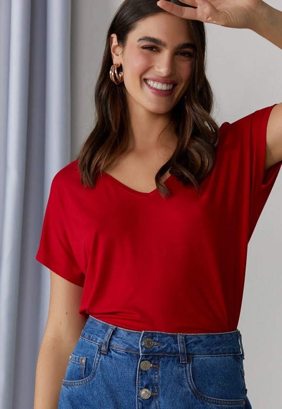 Imagem Blusa Vermelha T-Shirt Amaro 