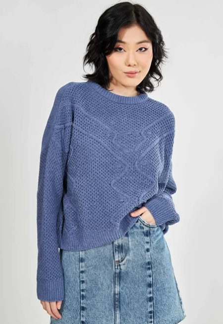 Imagem Blusa de frio feminina barata trançada