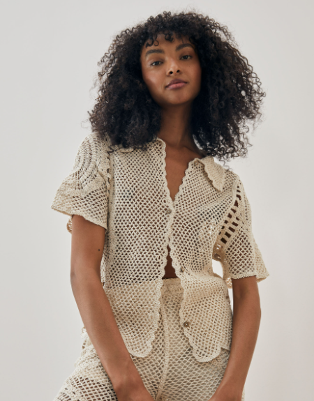 Imagem Blusa de crochê feminina moderna off white