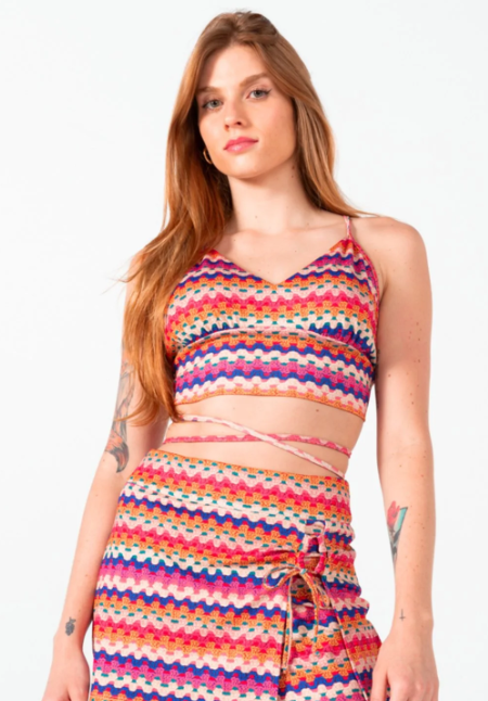 Imagem Blusa de crochê feminina barata Skl