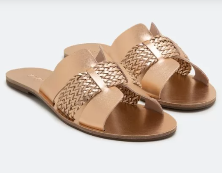 Imagem Sandália da moda couro metalizado