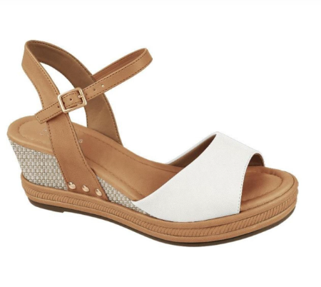 Imagem Sandália Bebecê anabela bege com branca