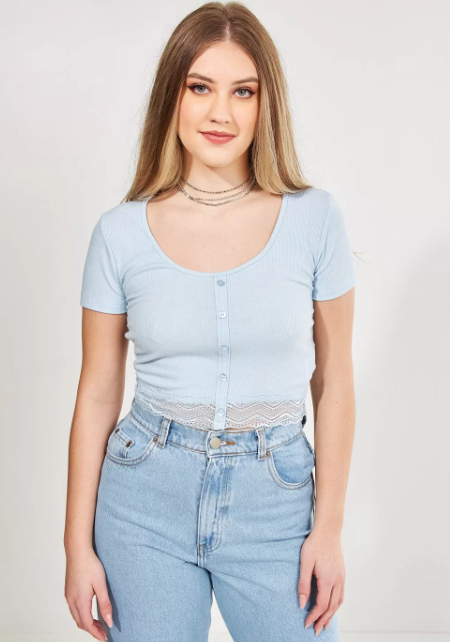 Imagem Blusa Social Feminina Barata Cropped