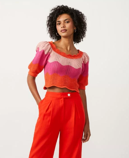 Imagem Blusa manga bufante colorida 