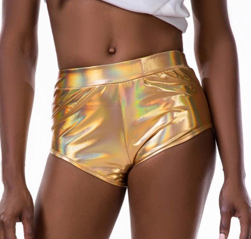 Imagem Short Dourado Metalizado Couro Sintético