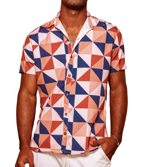 Imagem Roupas Tumblr: Camisa Botão Triângulos