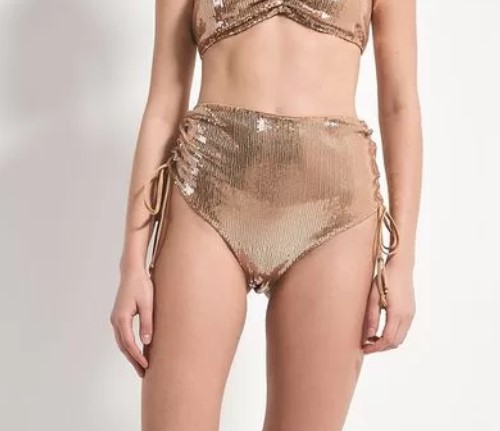 Imagem Short Dourado Paetê Hot Pants