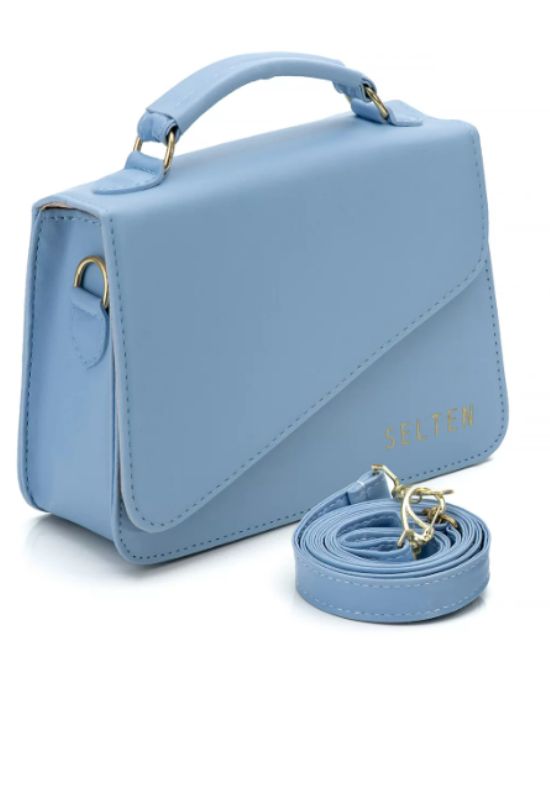 Imagem Bolsa Quadrada Pequena Selten Clutch Mini Bag Azul