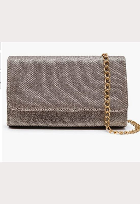 Imagem Bolsa Com Alça De Corrente Dourada Clutch De Mão