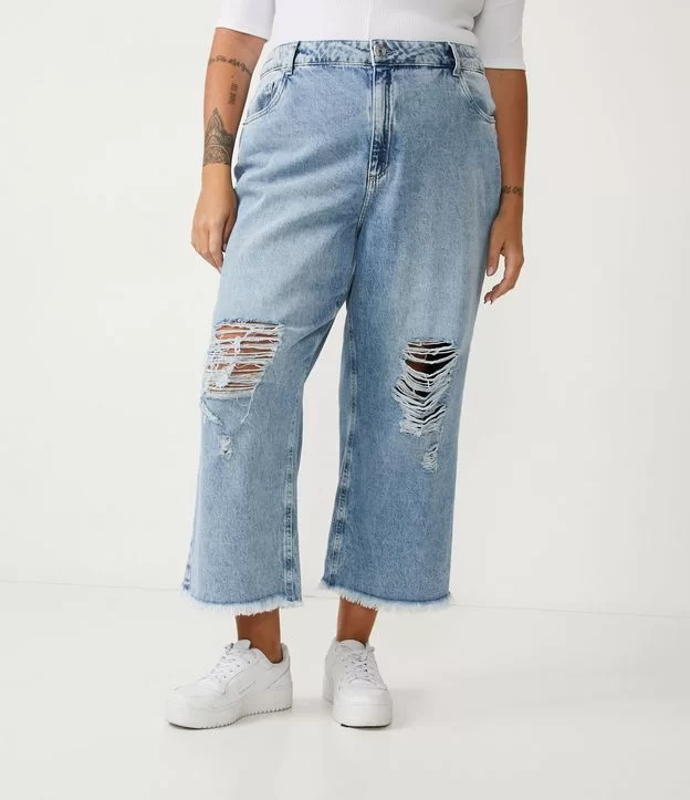 Imagem Calça Plus Size Pantacourt Jeans