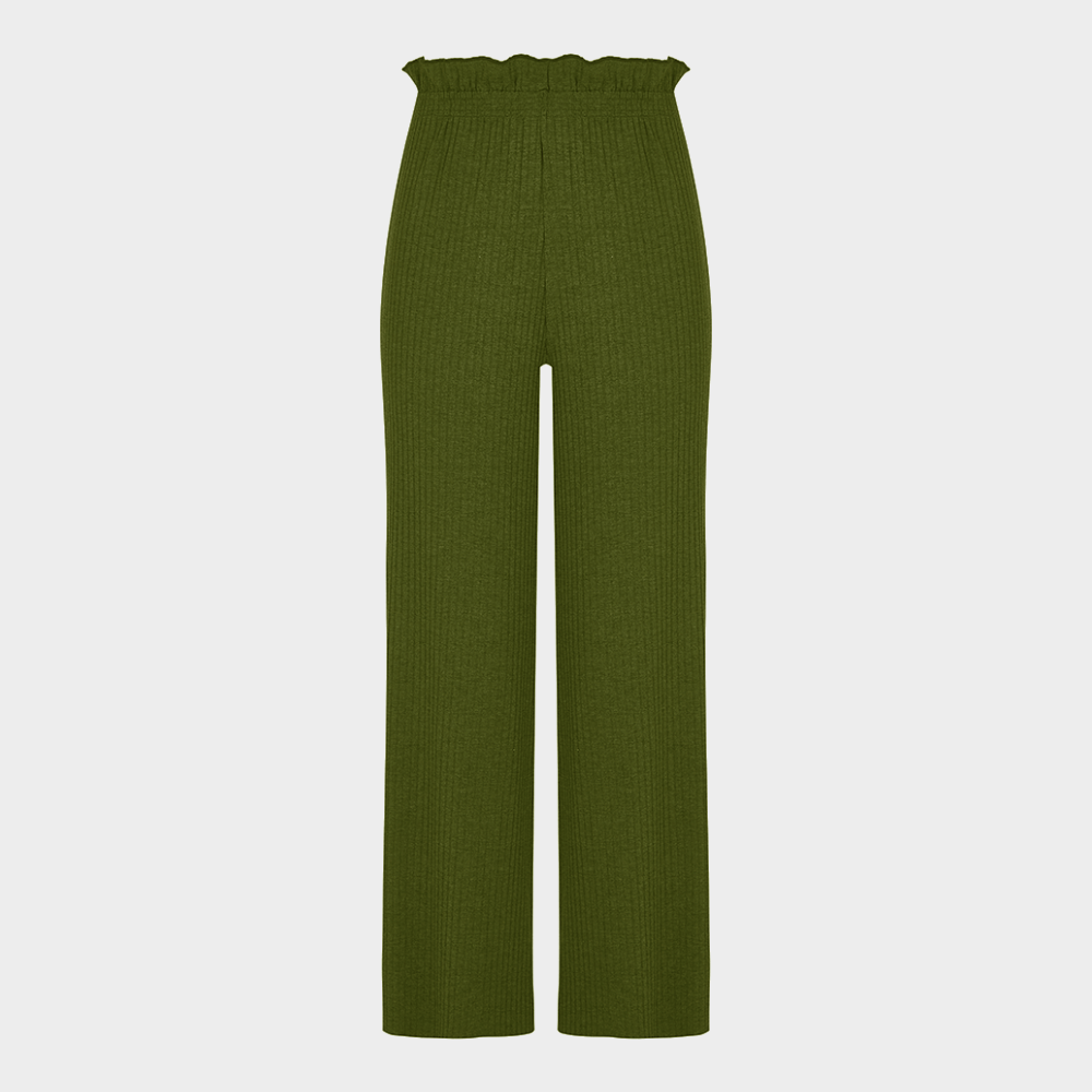 Imagem Calça Verde Pantalona Canelada