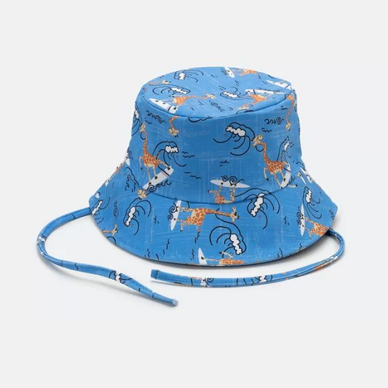 Imagem Chapéu Bucket Infantil Com Estampa De Girafinhas - Azul