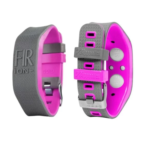 Imagem Pulseira Magnética Infravermelho E Ionizado Bracelete Fir Íon E-Energy By Nipponflex - Cinza+Rosa