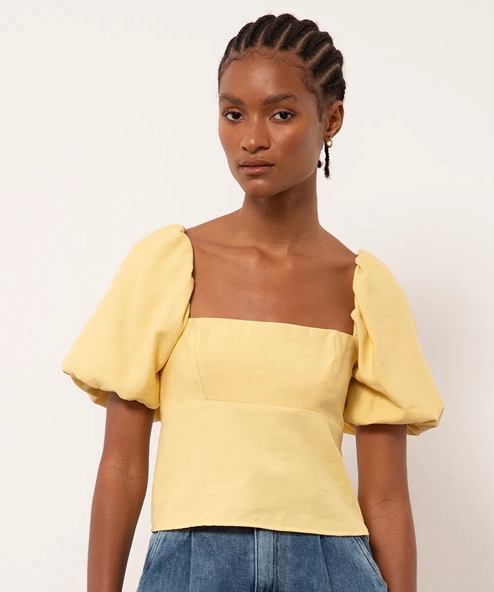 Imagem Blusa Elegante Cropped Amarela