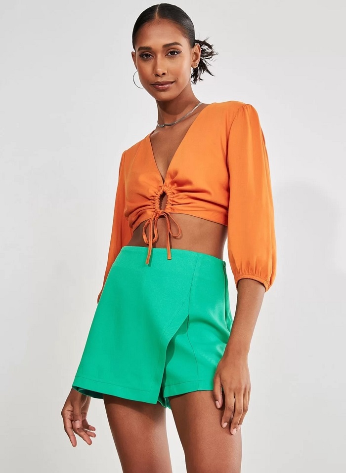 Imagem Blusa Manga ¾ Cropped Laranja