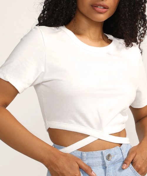 Imagem: Cropped Colcci Branco Stripe