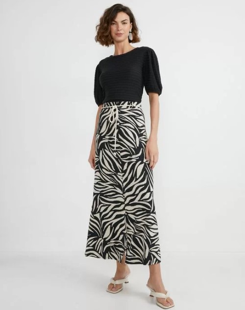 Imagem Saia Animal Print Longa Zebra