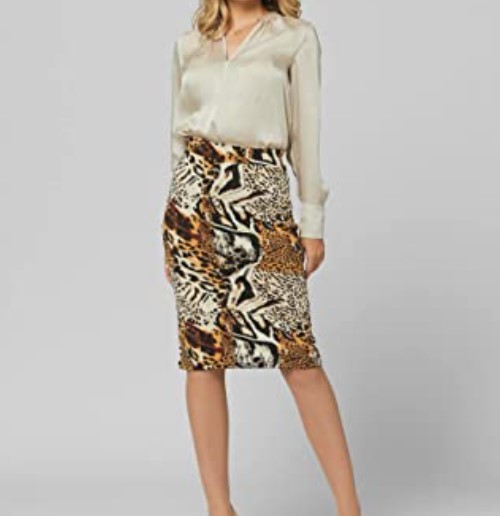 Imagem Saia Animal Print Midi Elástica