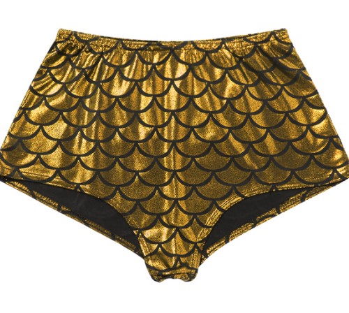 Imagem Short Brilhoso Dourado Escamado