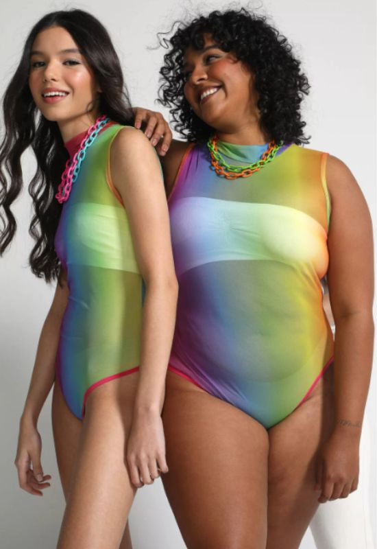 Imagem Body Carnaval Plus Size Tule Roxo