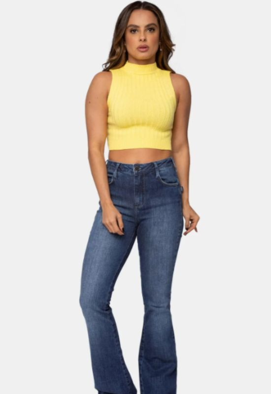 Imagem Cropped Modal Gola Alta Amarelo