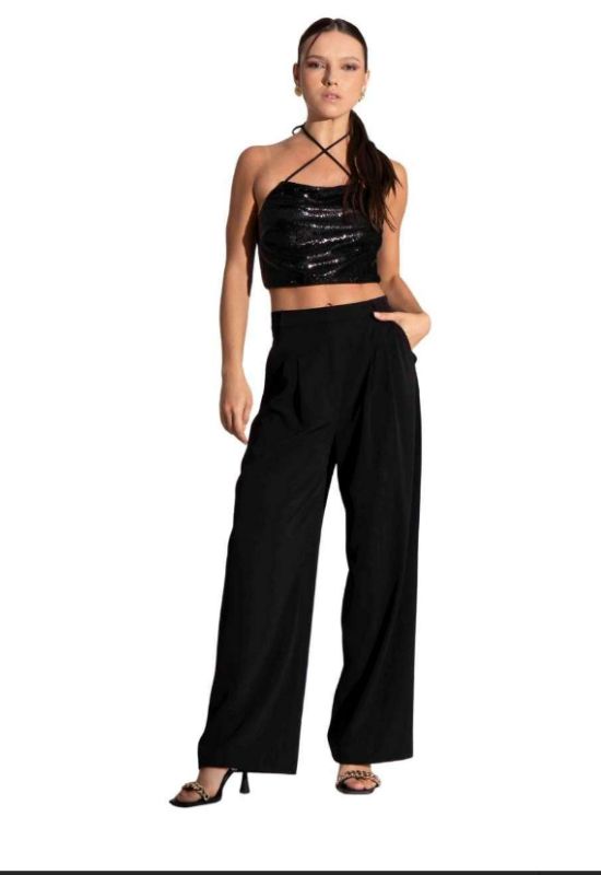 Imagem Cropped Paetê Preto Larguinho Plus Size