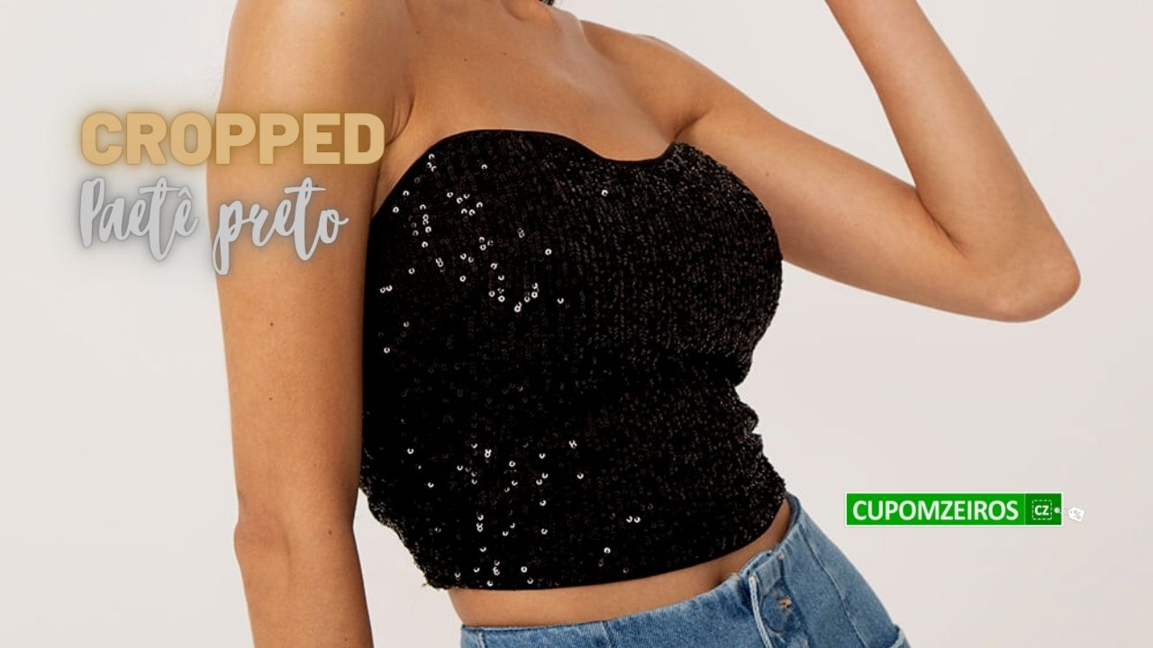 Cropped Paetê Preto: 15 Looks Para Brilhar Muito!