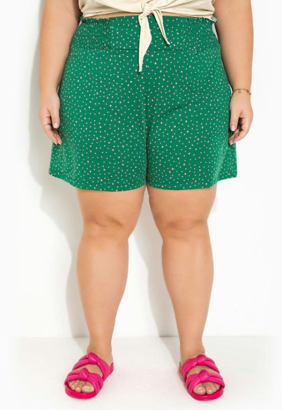 Imagem Short Verde Tecido Poá Plus Size