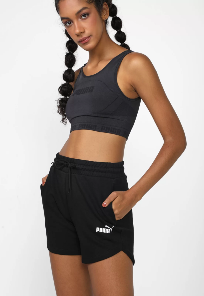 Imagem Short moletom feminino preto Puma high waist