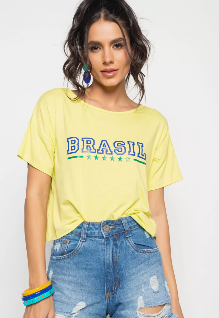 Imagem Cropped Do Brasil Com Mangas Verde Lima