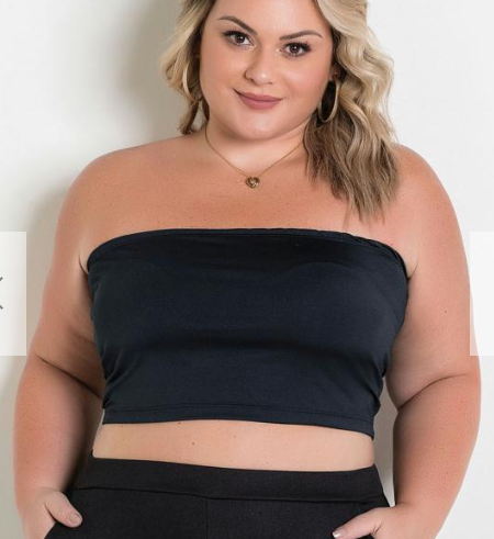 Imagem: Cropped tomara que caia escuro plus size