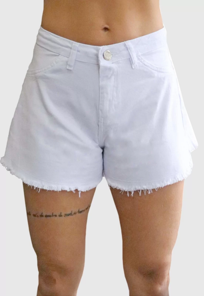 Imagem Short godê jeans branco