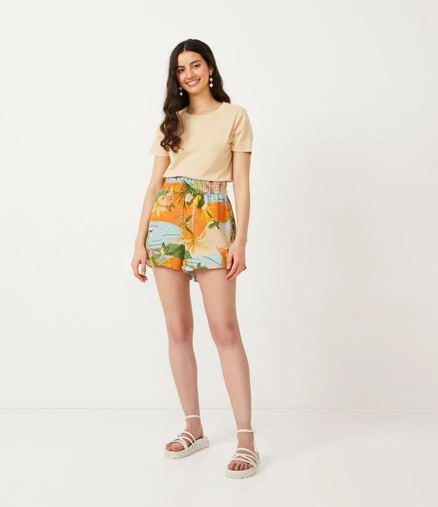 Imagem Short Tactel Feminino Estampado Em Viscolinho