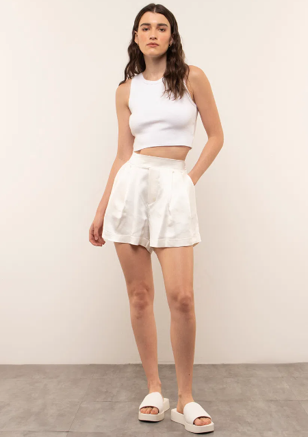 Imagem Short Social Feminino De Alfaiataria Off White