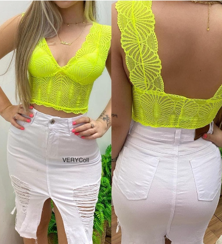 Imagem  Saia Jeans Branca Midi Com Detalhes