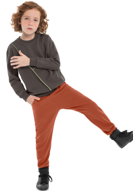 Imagem Calça moletom infantil masculina marrom